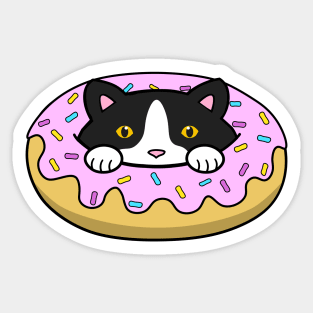 Pink Doughnut Cat Sticker